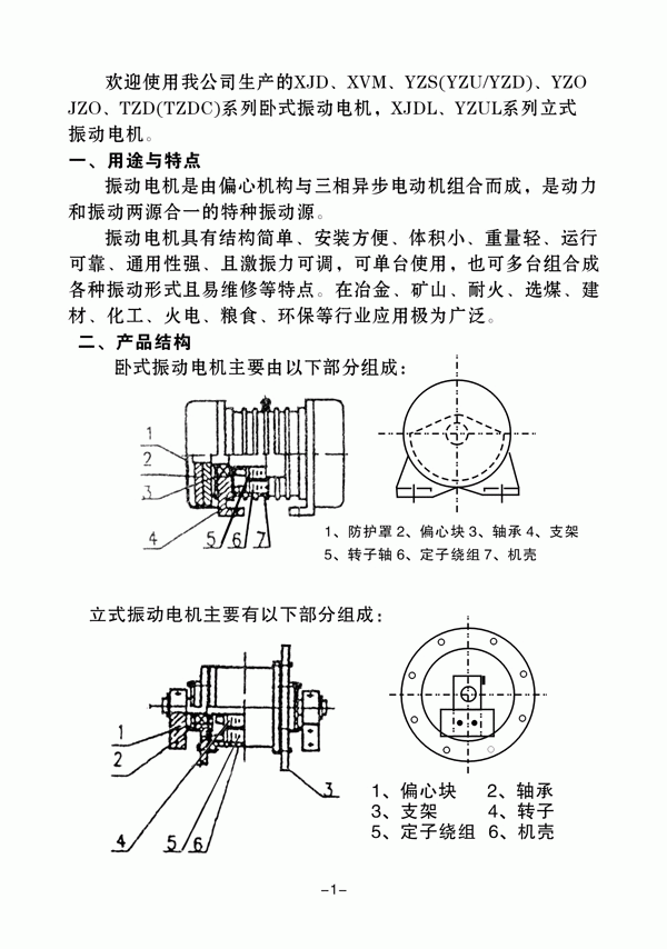 振動(dòng)電機(jī)說明書1