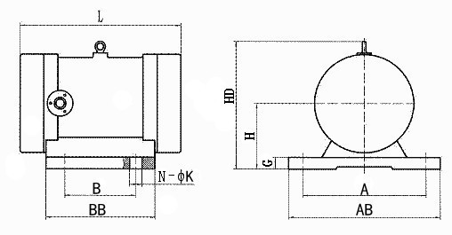 振動(dòng)電機(jī)安裝尺寸 振動(dòng)電機(jī)安裝尺寸